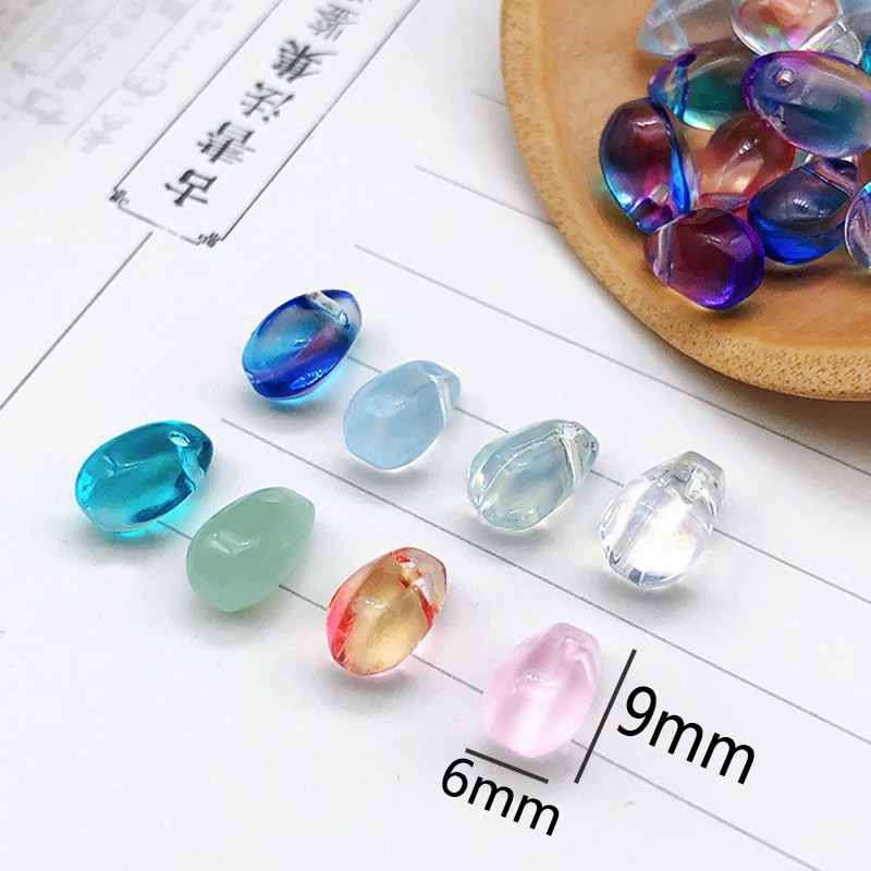 10 шт./упак. 6x9 мм бусины Материал стеклянные капли в форме лепестков подходит для