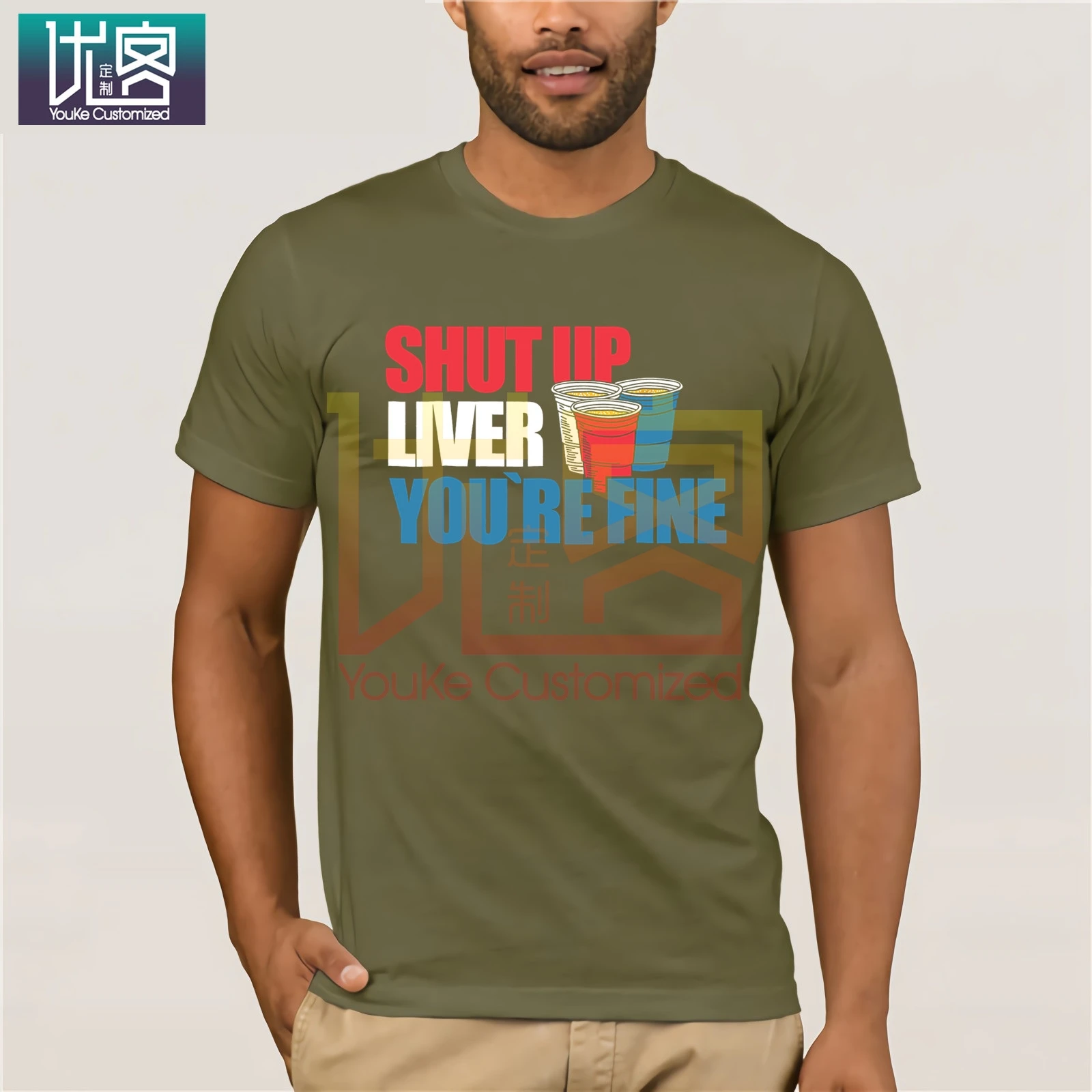 Забавная футболка с надписью ShuT Up Liver You Are Fine Beer Drinker мужские футболки Harajuku Одежда