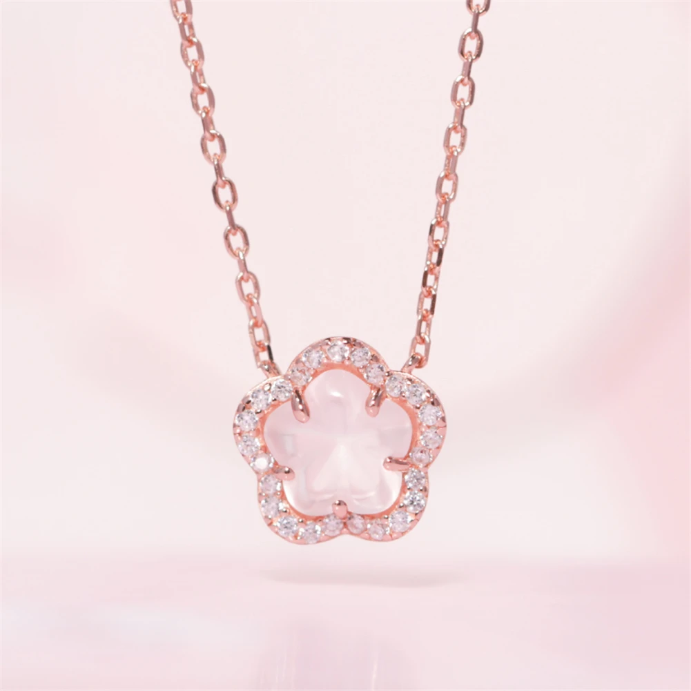 Barato Collar De Plata De Ley 925 Chapado En Oro Rosa Para Mujer, Joyería Japonesa, ALTB-1281