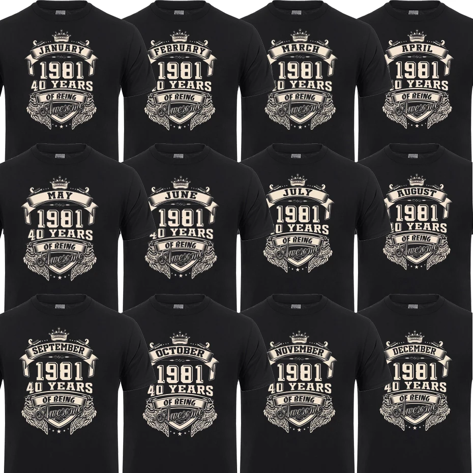 Футболка с изображением Человека родившегося в 1981 году ноябрь октябрь января