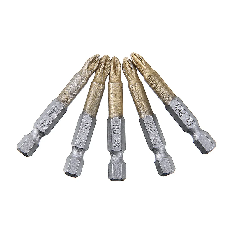 Биты для электрической отвертки PH2 с титановым покрытием 1/4 дюйма шестигранным
