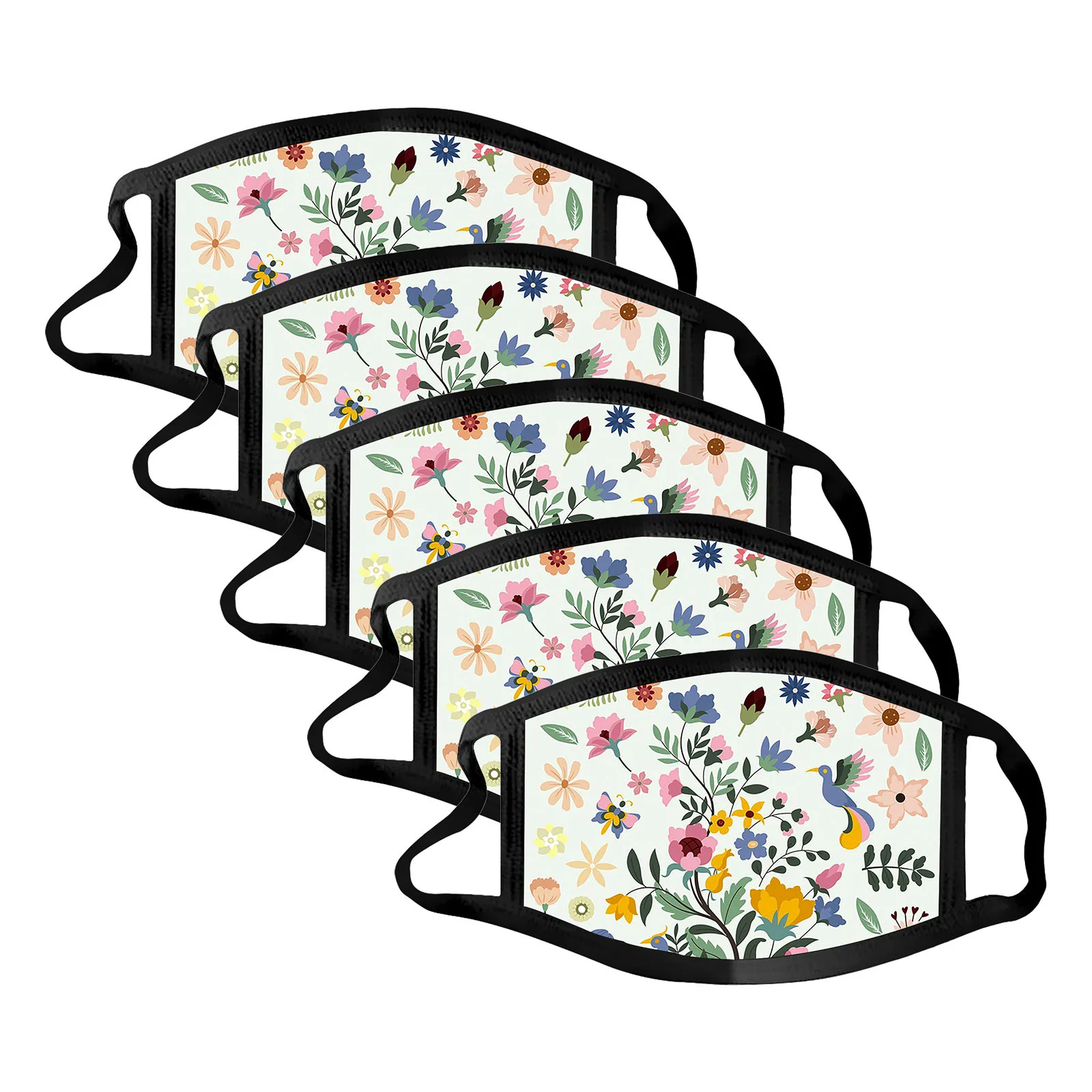 

5Pcs Adult Unisex Butterfly Double-layer Cotton Cloth Washable Breathable Reusable Mask Mouth Cover 2020 masque