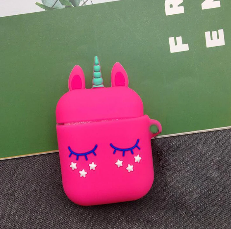 A1 Силиконовый чехол для airpods 2 airpods, чехол с милым единорогом, розовый мультяшный защитный чехол, беспроводной чехол для наушников air pods 2, чехол - Цвет: A1