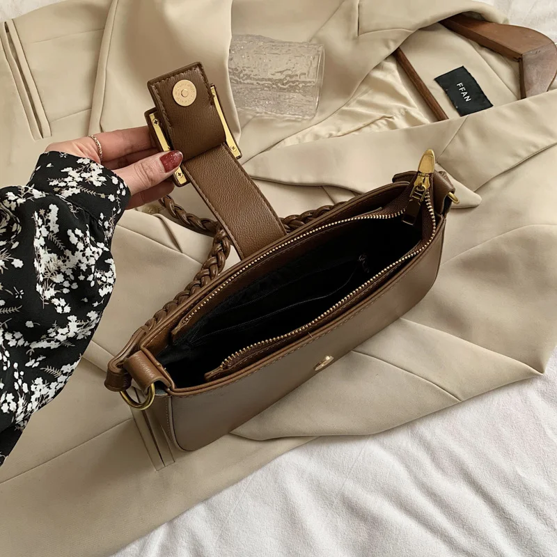 

Vintage Baguette Bag Luxury Leather Handbags And Purses Small Crossbody Bags For Women 2021 Female Shoulder Bag Bolso Mujer