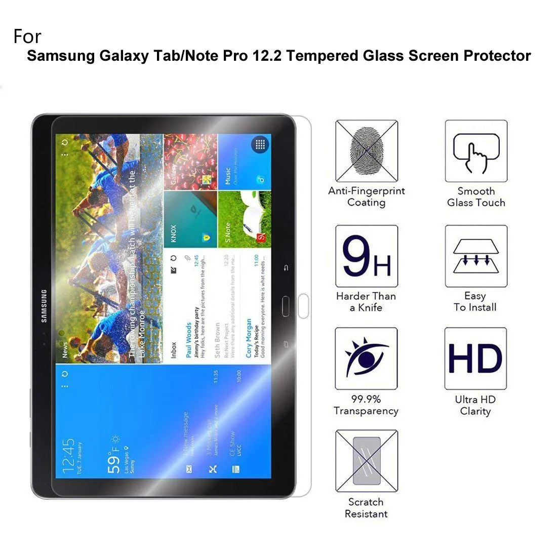 Защита экрана из закаленного стекла для Samsung Galaxy Tab Note Pro 12 2 дюймов P900 P901