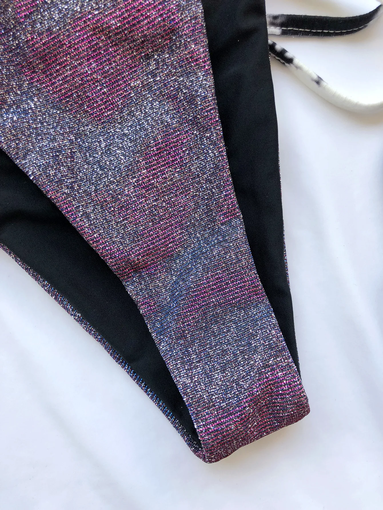 

2021 Summer Sexy Swimwear For Women Sequins Trikini Push Up Top Thong Lingerie Bikini Sets Feminine Bathing Swimsuit Beach Suit