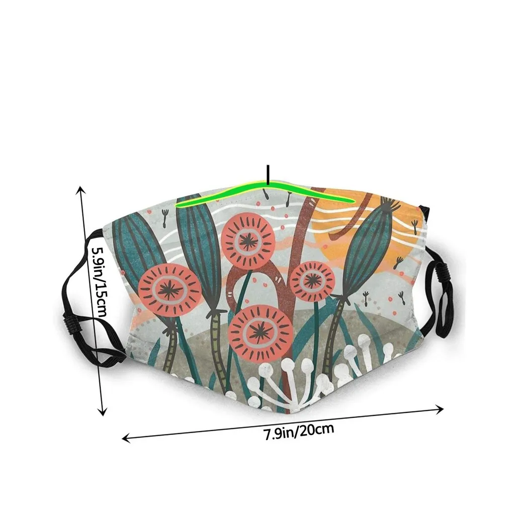 

PM2.5 Breathable Flower Face Mask Printed Masks Fabric Protective PM 2.5 Dust Mouth Cover Washable Reusable Mouth Mask