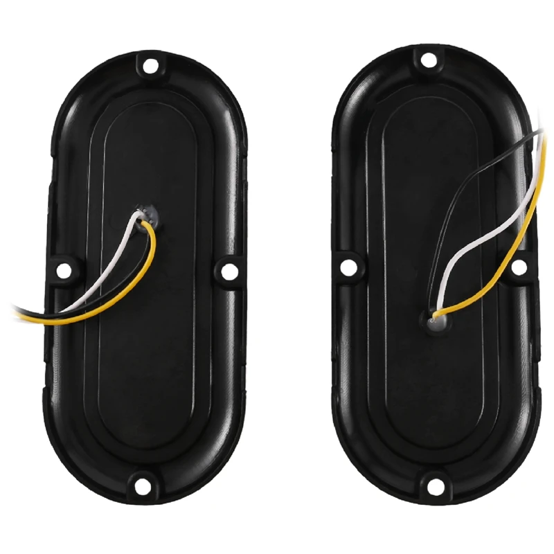 

2Pcs Oval Oblong 6Inch Surface Mount LED Brake Stop Turn Tail Light Trailer Truck RV Sealed Amber Trailer Tail Light