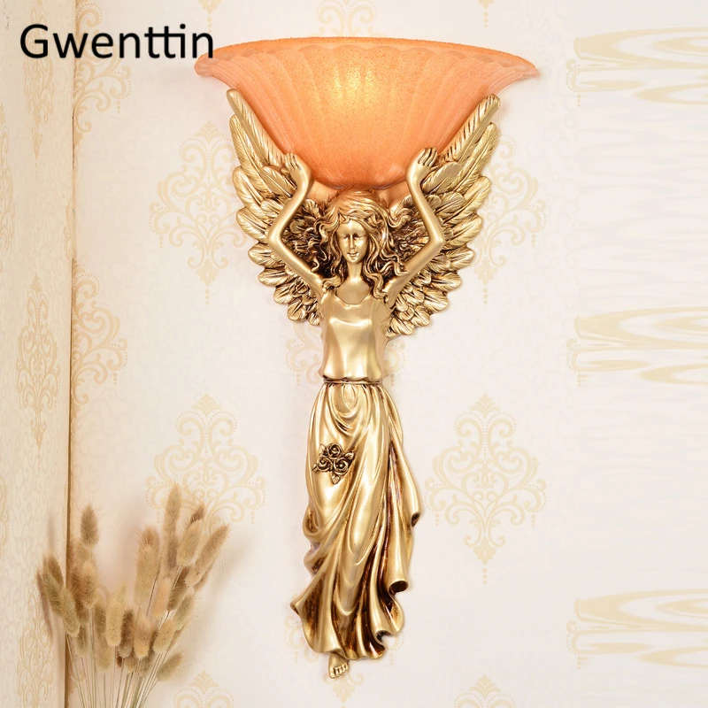 Настенный светильник с ангелом для дома декоративные настенные бра спальни