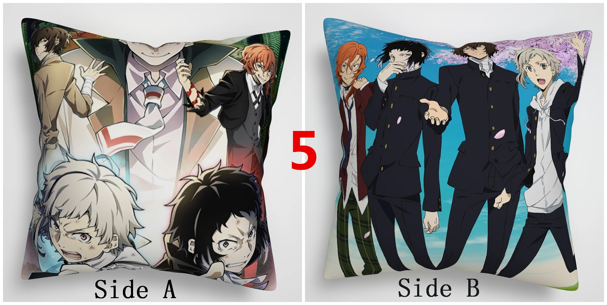 Suef аниме бангоу страй собаки Dazai Chuuya Atsushi аниме двухсторонняя диванная подушка крышка - Цвет: 5