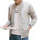 Мужская летняя куртка, Повседневная легкая солнцезащитная, топ на молнии с воротником-стойкой, 4 цвета, серый, белый, керамический, розовый, размер 6 L xL 2XL 3XL 4XL