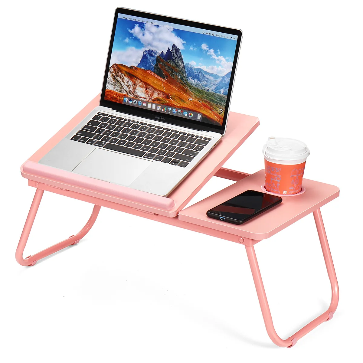 Adjustable Laptop Table for Bed Sofa Portable Notebook Tray Lap Tablet Computer Stand Eating Writing Reading with Cup Holder | Мебель