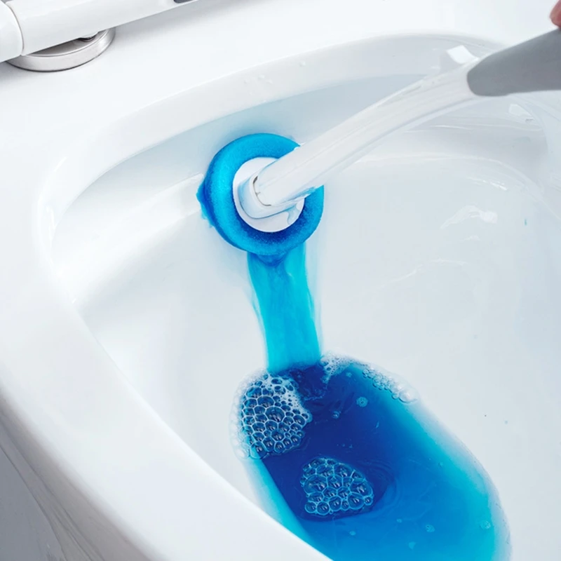 

Bathroom Toilet Brush with Base Wall-mounted Disposable Replacement Brush Head