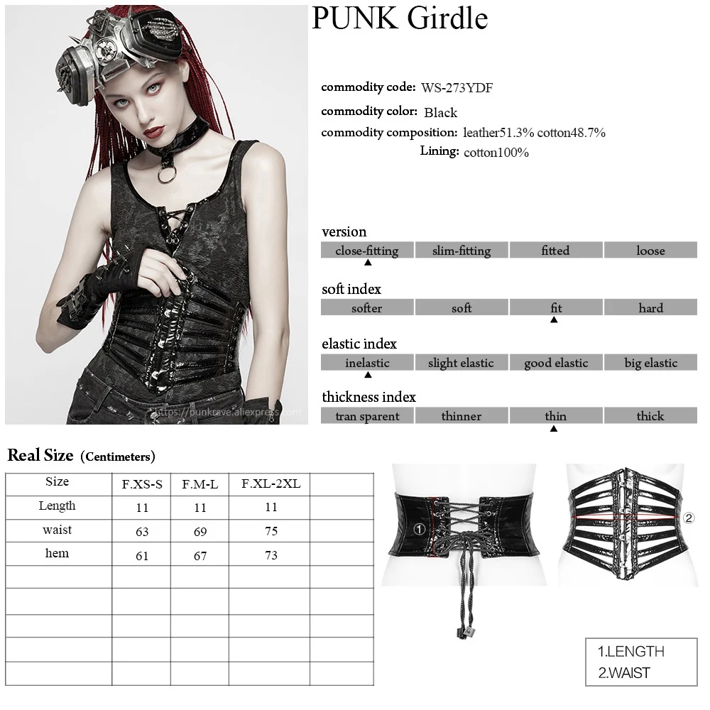 Панк рейв новый панк стиль новинка кожа черный женский пояс стимпанк Готический