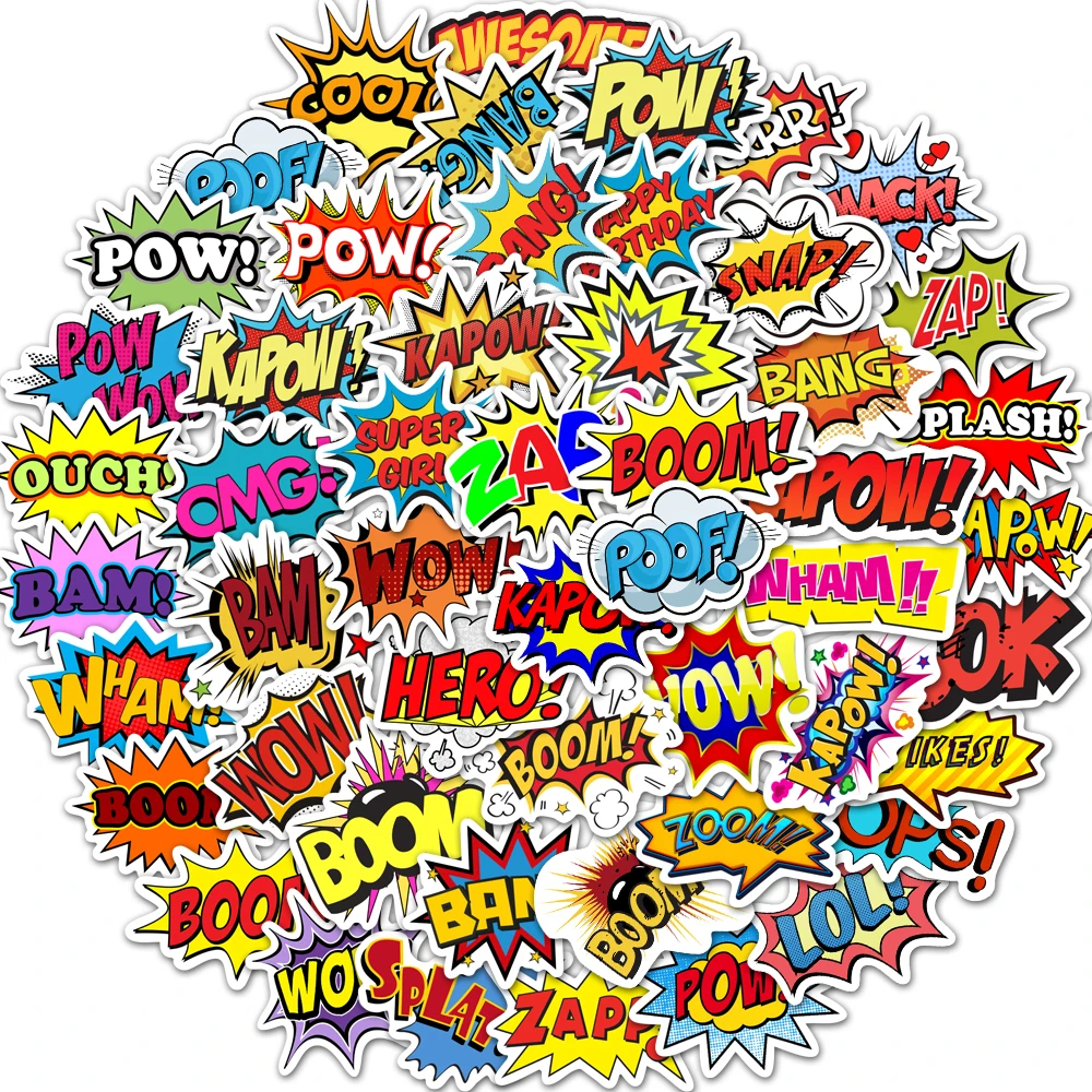50 шт. взрыв бум стены стикеры сделай сам ноутбук камера велосипеда скольжения ПВХ