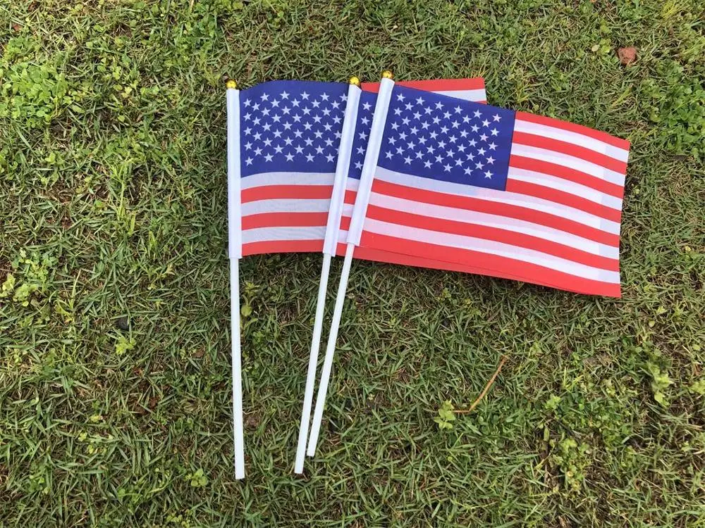 20 шт. пластиковые флажки с американским флагом 14 х21 см|Флаги баннеры и аксессуары|