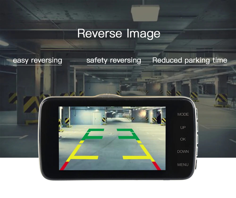 Мини 4 &quot дюймовый автомобильный видеорегистратор с двумя объективами видео