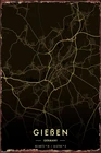 Giessen Карта города, золотые оловянные пластины, декор стен, декор комнаты, Ретро винтажный металлический знак, жестяной знак для паба, дома, клуба, мужской пещера, кафе
