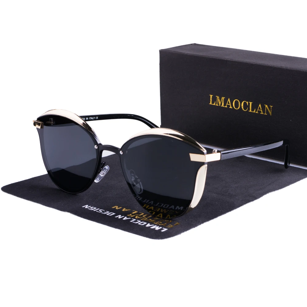 LMAOCLAN-Gafas de sol polarizadas para mujer, anteojos de sol femeninos con diseño de ojo de gato, a la moda, Estilo Vintage, 2021