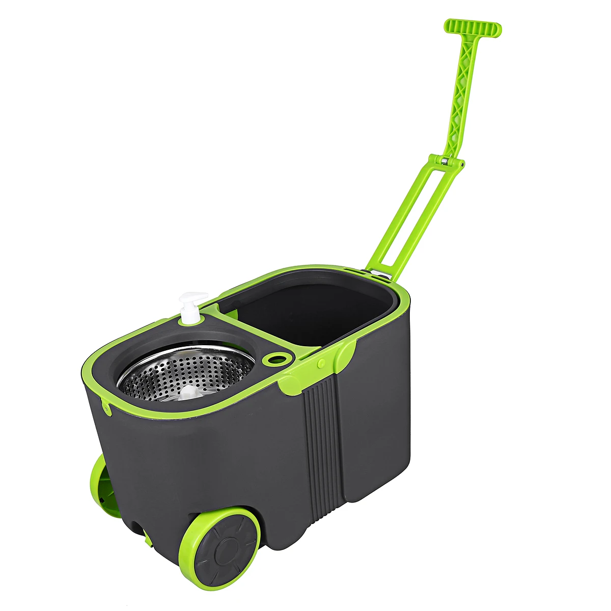 

New 360 Degree Spin Mop Rotating and Bucket Set Wheels and 4 Microfiber Mop Heads Smart Cleaning Floors Windows Home Kitchen