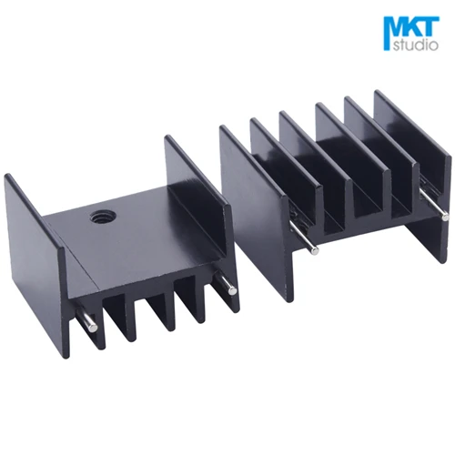 

10Pcs Black 20*23*16mm Aluminum Cooling Fin Radiator Heat Sink With Pins For MOS TO-220 TO220