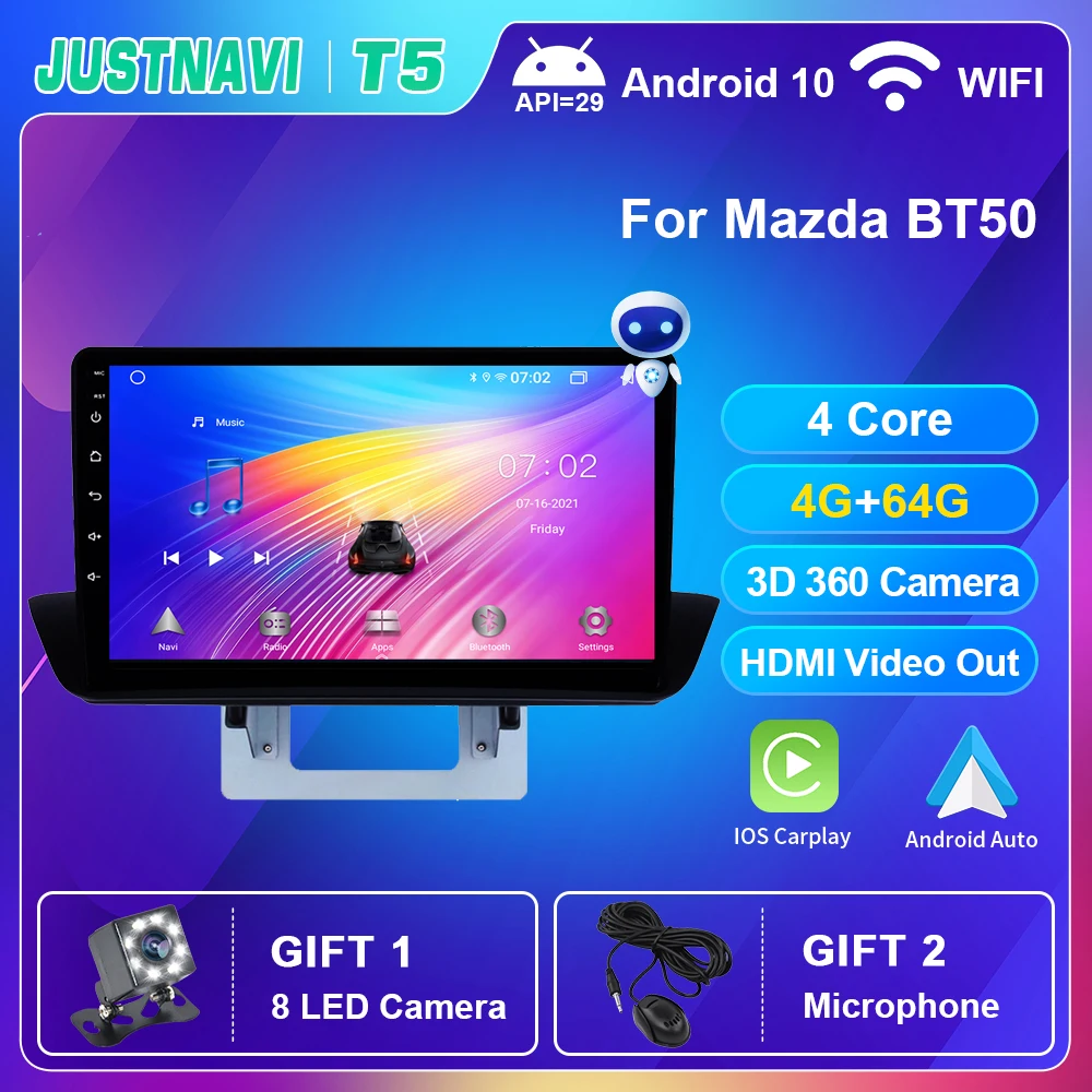 

Car Radio For Mazda BT50 2012-2018 GPS Multimedia DVD Player OBD Carplay Auto Navigation No 2 din DSP Voice Camera Audio Android