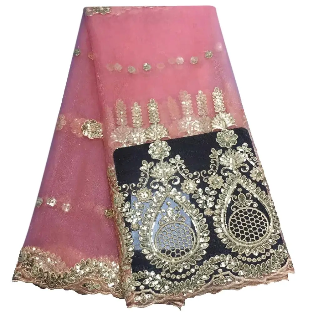 Тюль в африканском стиле с блестками вышивкой французское свадебное платье 5