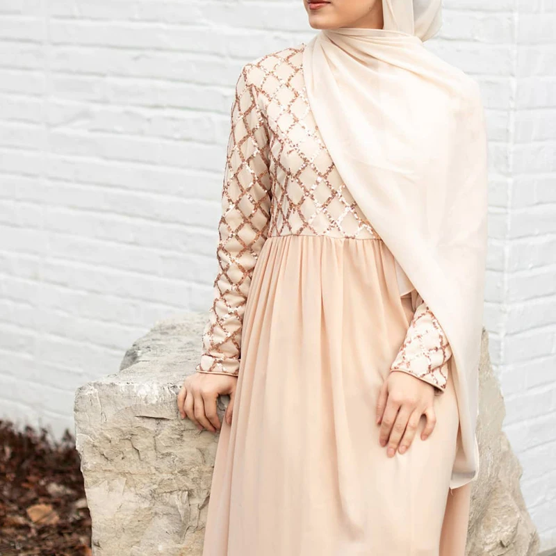 Мусульманское платье с блестками Abaya Дубай турецкий хиджаб Абая для женщин
