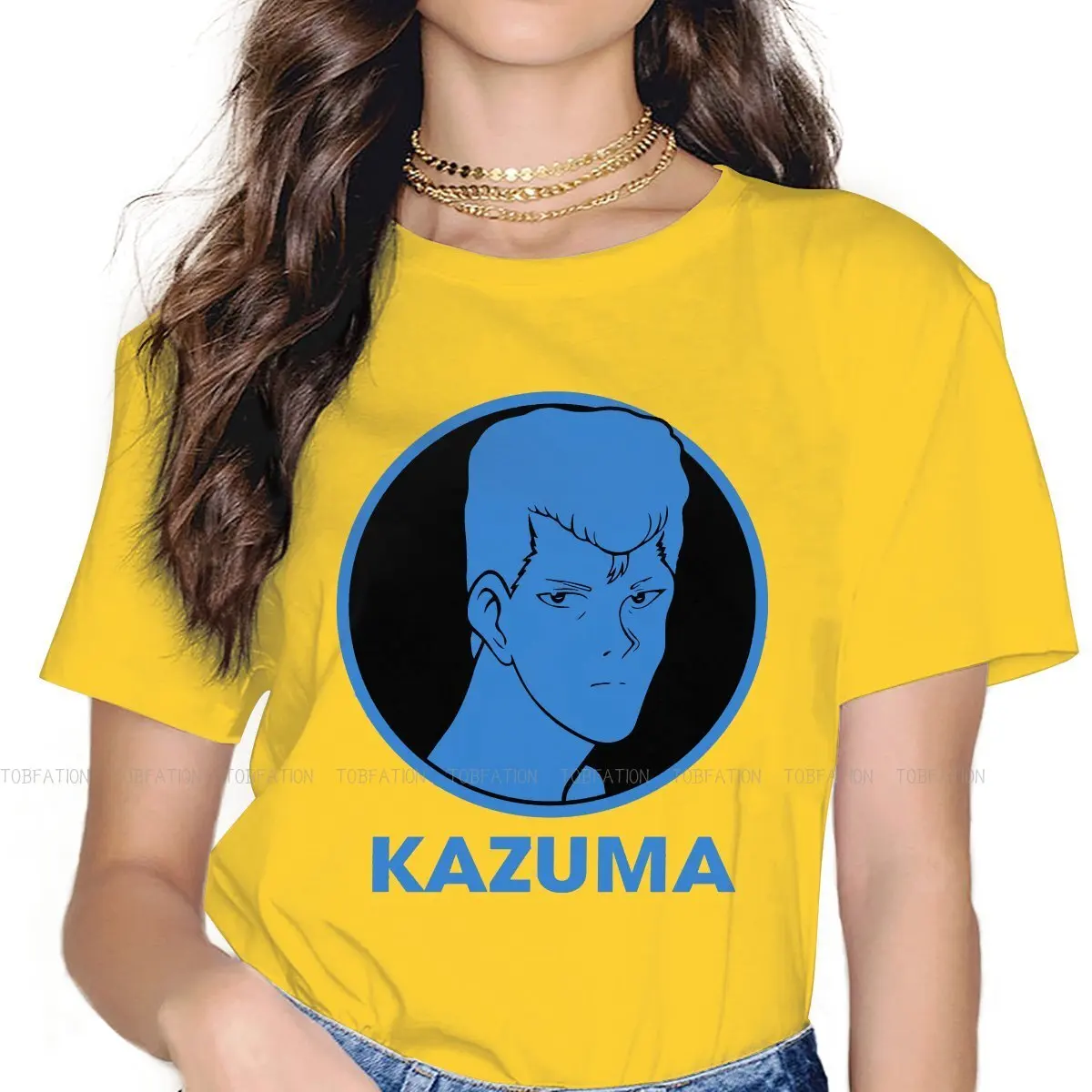 

Футболка с круглым вырезом Kazuma Yu Hakusho Yusuke Kuwabara Kurama Botan, Классическая футболка из ткани, одежда для девушек, распродажа