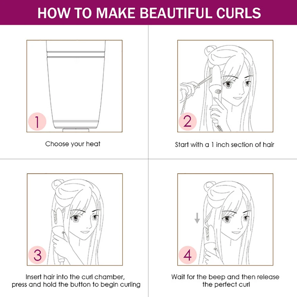 

Professional Auto Curler Hair Curling Iron Ceramic Rotating curler Hair Waver Curling Wand Styling Tool with lcd Display