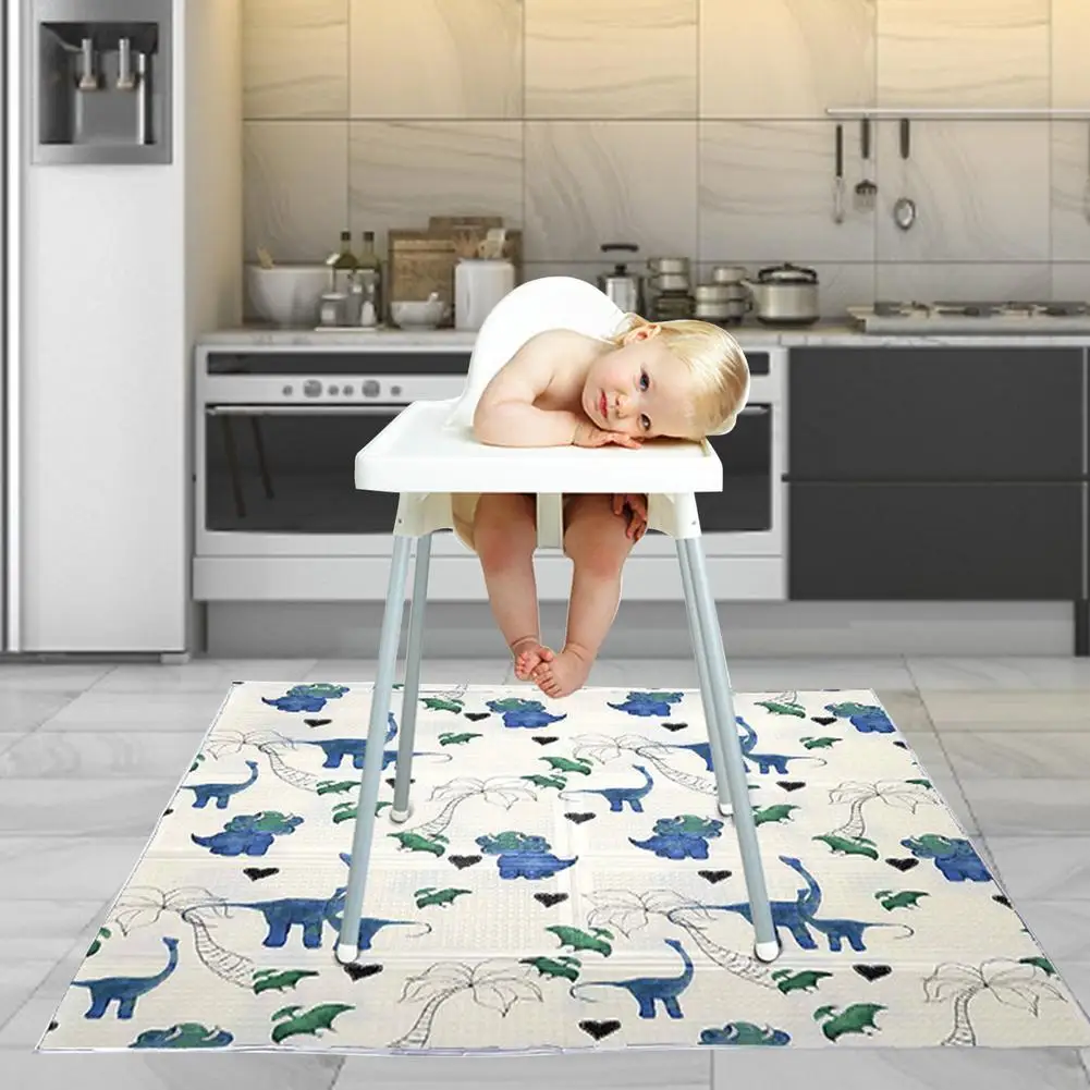 

130x130cm High Chair Floor Protection Mat Baby Anti-drop Mat Waterproof Non-slip Multi-purpose Baby Play Mat