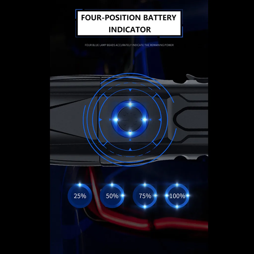 

Powerful Flashlight 1000 Meters Xhp90 Led Flashlight Zoomable Usb Rechargeable 26650 Flashlight Torch 5 Modes