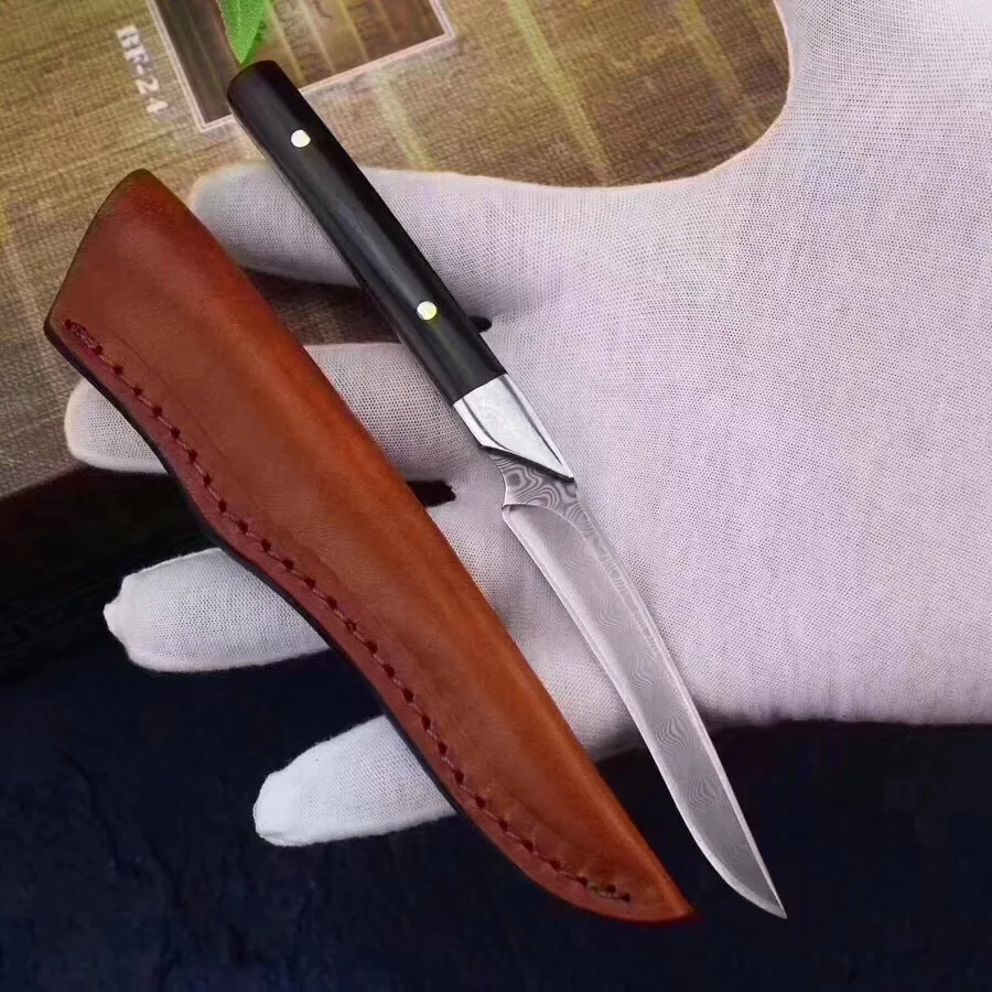 Лезвие из дамасской стали с деревянной ручкой тактический небольшой прямой нож