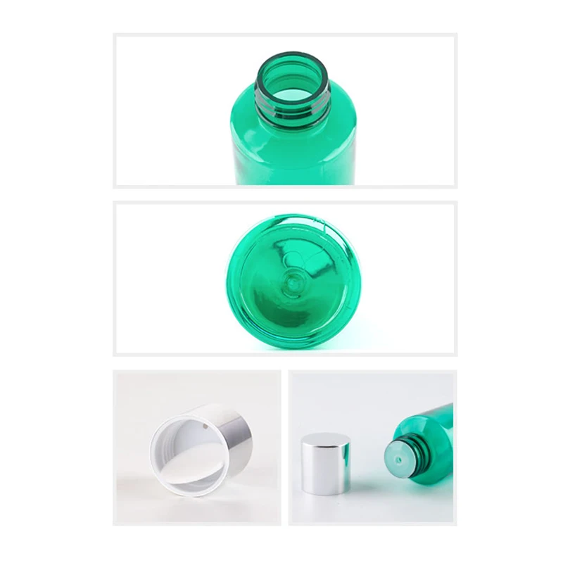 100 мл X 50 пустых черных пластиковых бутылок с серебряной крышкой винтом