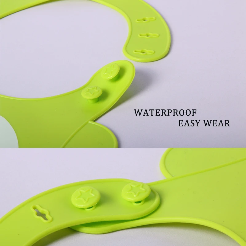 Силиконовые детские нагрудники водонепроницаемые кармашек для риса с принтом