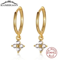 s925 sterling silver earrings mini simple shiny zircon gold color hoop earrings for women cute circle earrings