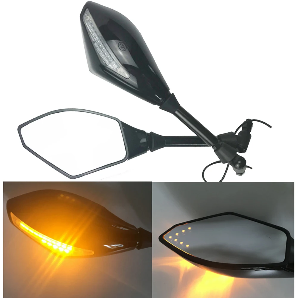 Universal LED Turn Signal Indicator Light Rearview Side Mirrors Motorcycle 10mm For Honda Suzuki Kawasaki Yamaha Ducati BMW | Автомобили и