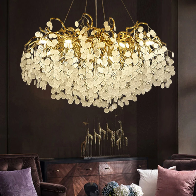 

Living room chandeliers 2021 modern gold round bedroom hanging lamp tree branch chandelier rectangle kitchen island light