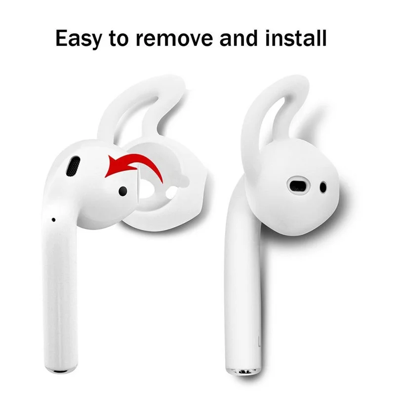 Silicone Cover for Airpods 1/2/6 Pairs In-ear Anti-slip Earpods Eartip Cap Protective Sleeve with Hook Earphone Accessories | Электроника