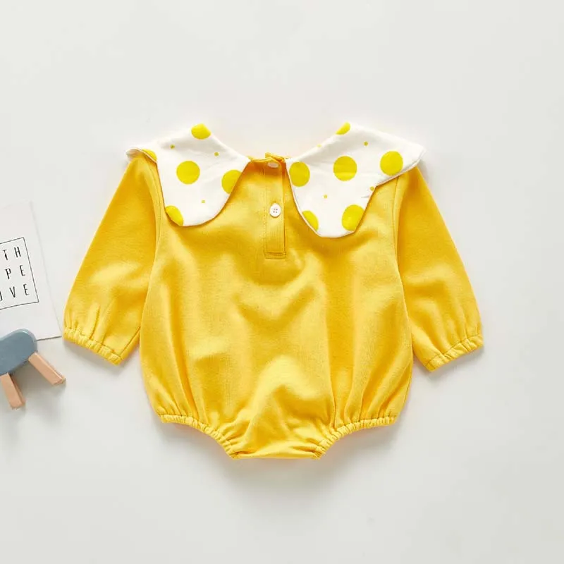 

Autumn Baby Boys Jumpsuit Long Sleeves Bodysuit Baby Girls Clothes Clothing Cotton Doll collar Fruit Cartoon Infant Bodysuit