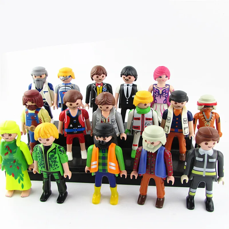 Случайные одиночные продажи 7 см Playmobil фигурку полиции клоун солдат пожарный