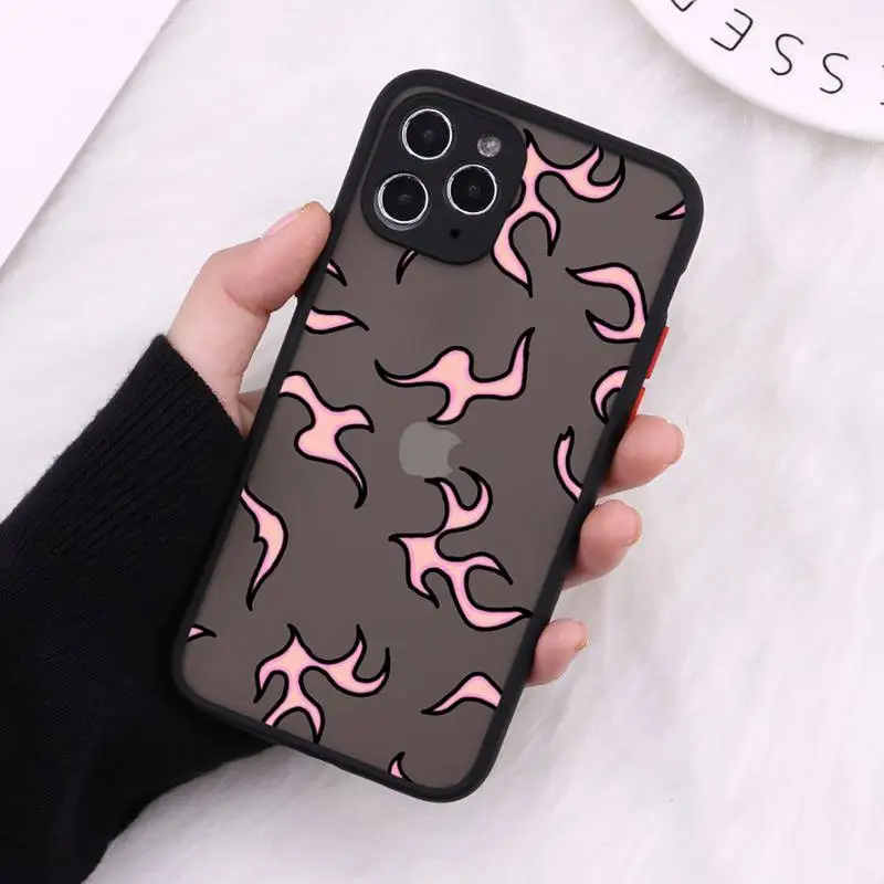 

Fashion Flame Fire Phone Case Matte Transparent For iPhone 12 Mini 11 Pro XR XS Max 7 8 Plus