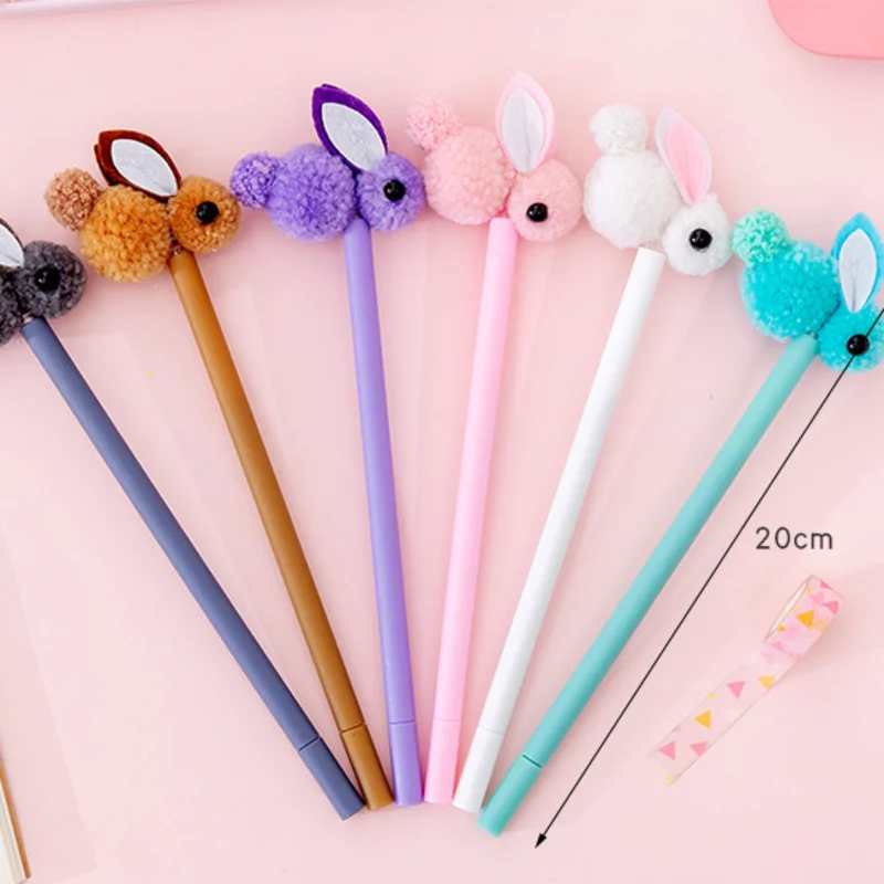 Гелевая ручка Kawaii Корея креативная плюшевая с ушками кролика гелевая милый