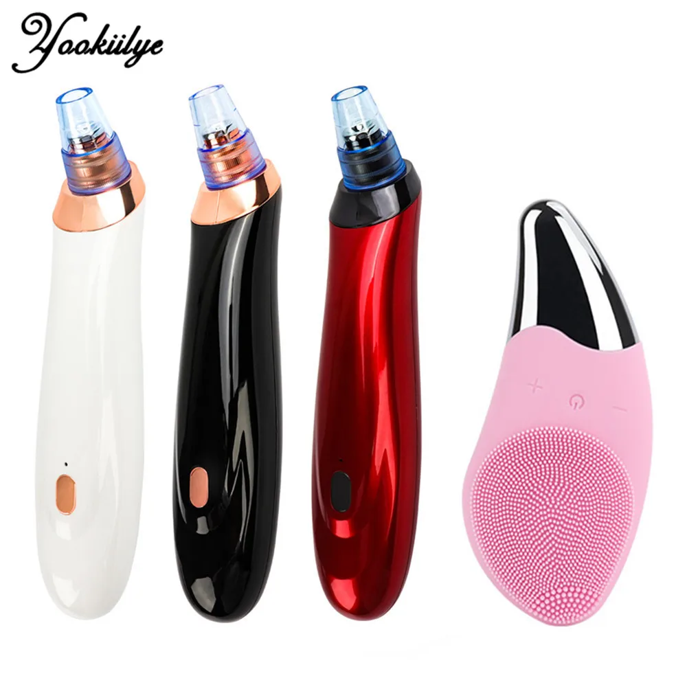 

Blackhead Remover Vacuum Pore Cleaner Nose Face Deep Cleansing Skin Care Machine & Electric Facial Cleansing Massage Brush Set