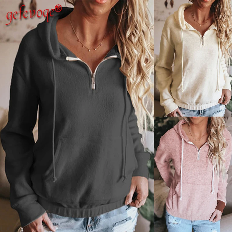 

Толстовка Женская флисовая, однотонная, на молнии, с капюшоном, 2021