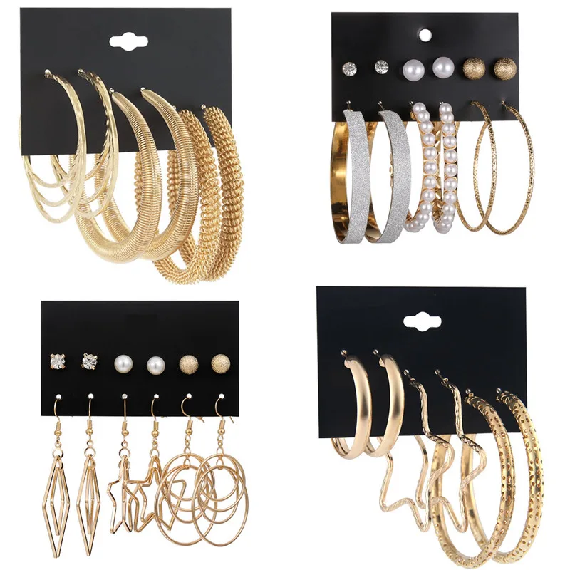 

Luokey Big Circle Earrings Hoop Set For Women Statement Punk Earring Geometric Wedding Hoops Round Pendientes Party Jewelry 2020