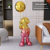home decor creative astronaut landing decoration in living room figurines for interior electroplating character ornament statues