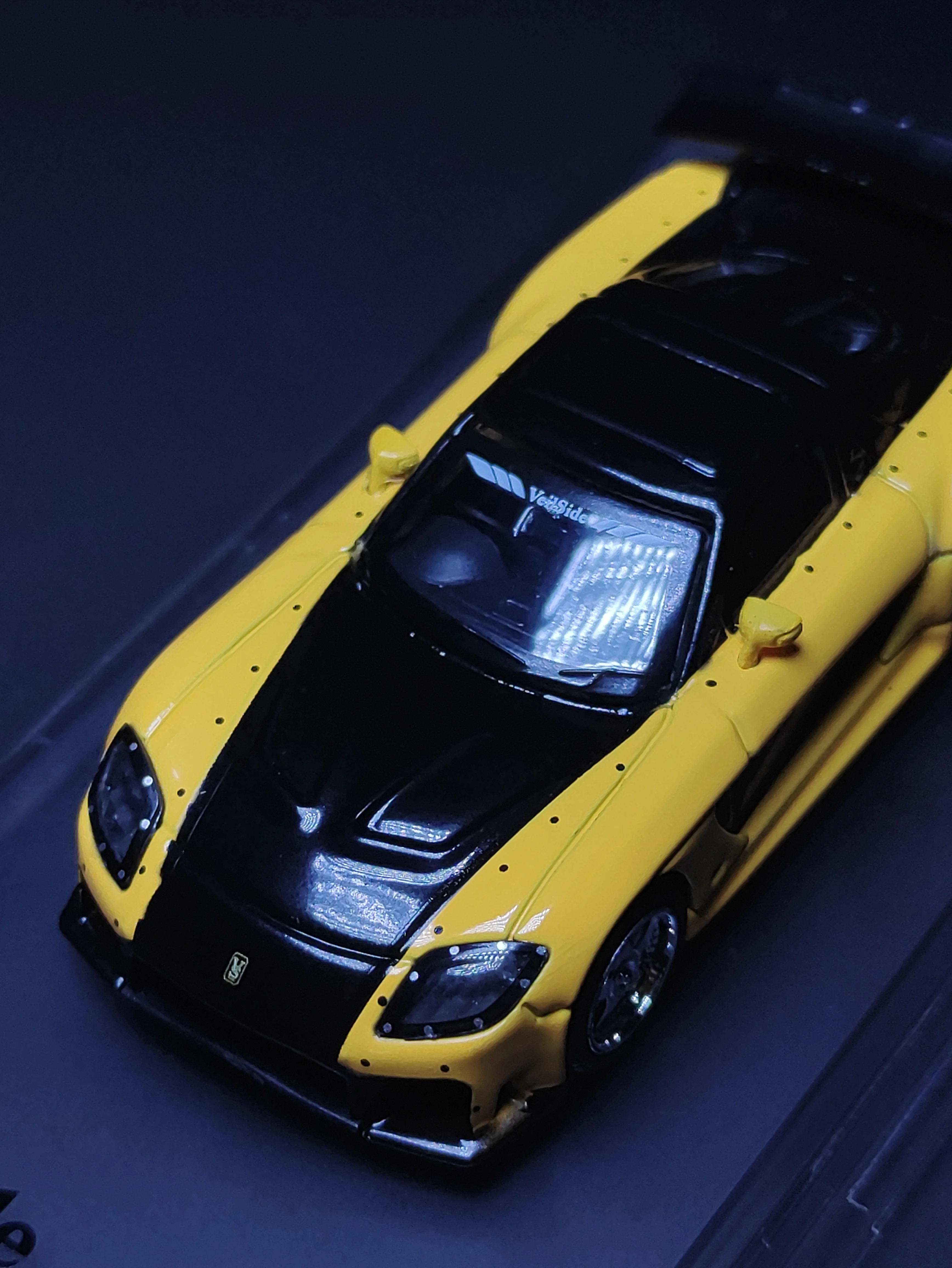 Peako 1:64 VeilSide Fortune 7 amarillo con correa Blk, modelo fundido a presi&oacute;n, colecci&oacute;n de coches, edici&oacute;n limitada-2