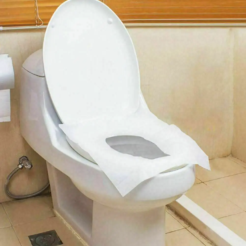 

100PCS/Box Disposable Paper Toilet Seat Cover Flushable Hygienic Health Camping Aircraft White Portable Bathroom Products