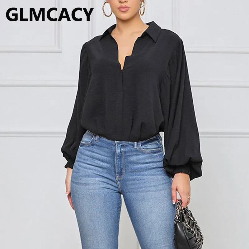 

Women Long Sleeve Casual Slim Chic Shirt Blouse